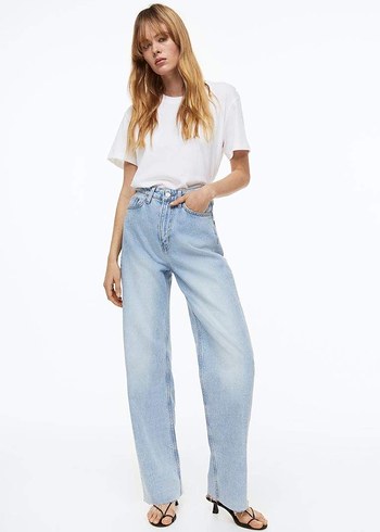 Straight wide yüksek bel kesik paça - Görsel 5