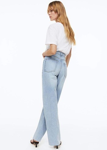 Straight wide yüksek bel kesik paça - Görsel 2