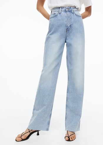 Straight wide yüksek bel kesik paça - Görsel 6