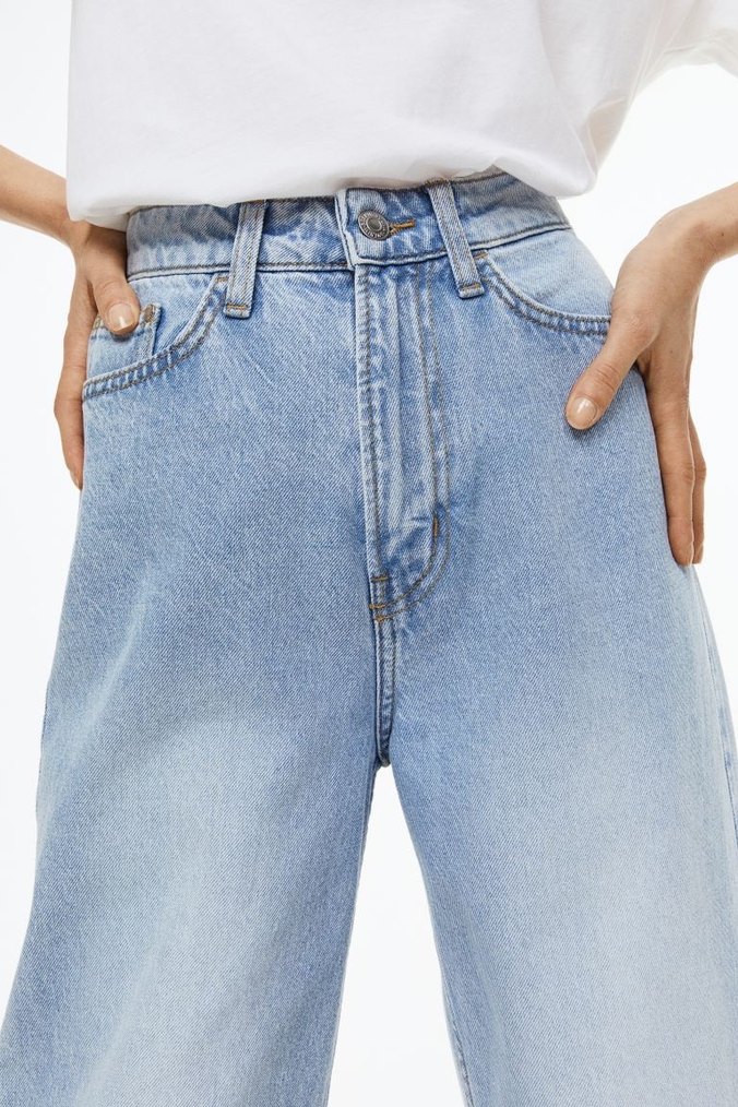 Straight wide yüksek bel kesik paça - Görsel 3