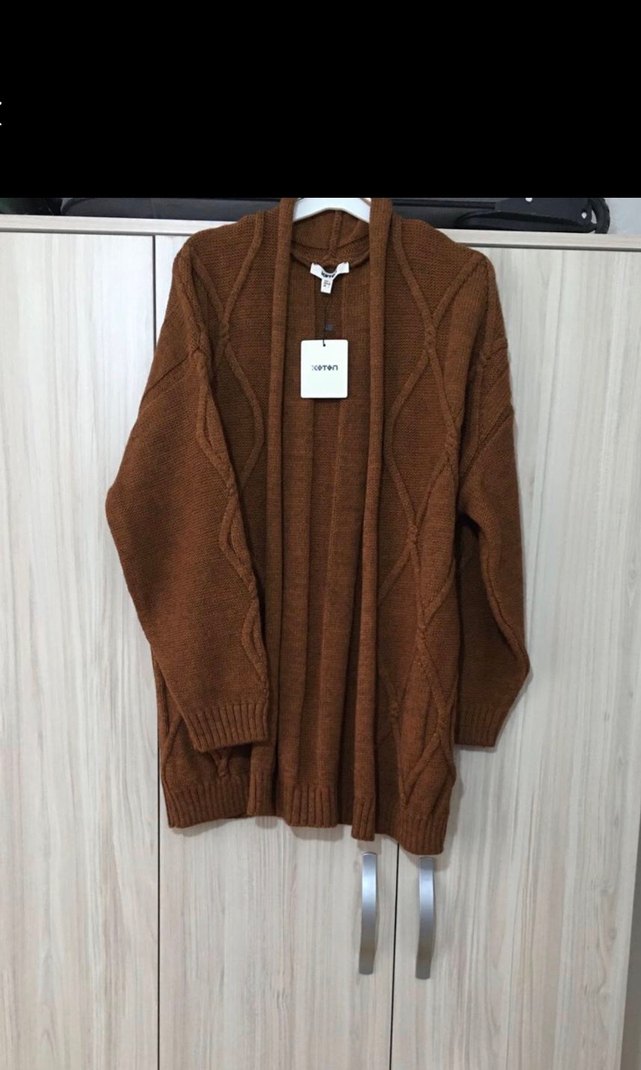 Kahverengi Triko Kadın Hırka - Görsel 2