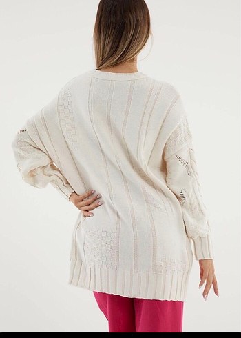 Saç Örgülü oversize Kazak - Görsel 5