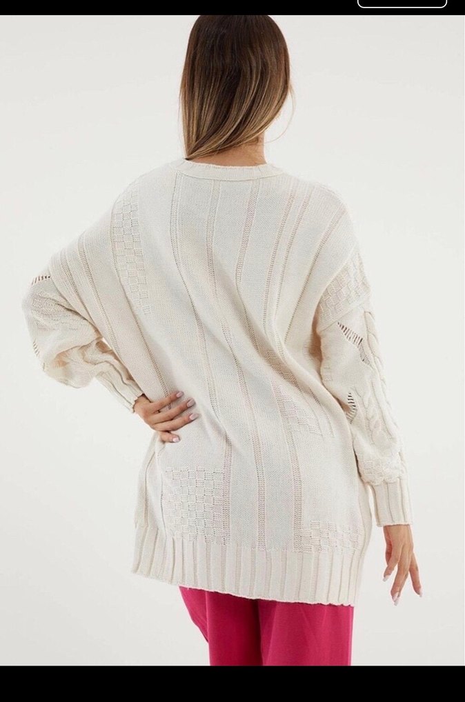 Saç Örgülü oversize Kazak - Görsel 5