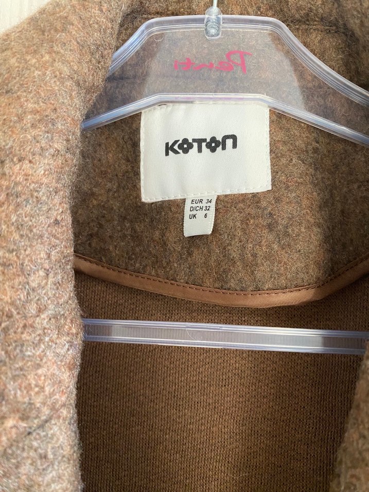 Tek Düğmeli Kahverengi uzun Kaban - Görsel 3