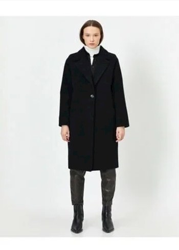 Siyah Uzun Klasik Kaban - Görsel 3