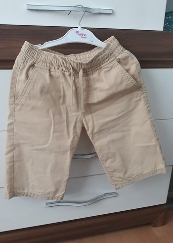 Bej Erkek Çocuk Keten Şort
