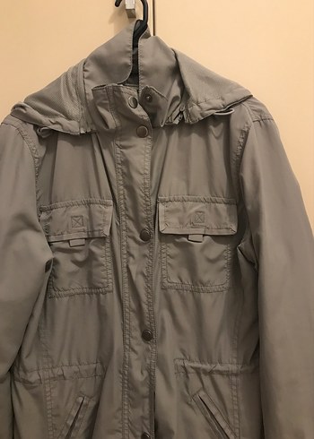 Gri Düğmeli Midi Kadın Ceket - Görsel 2