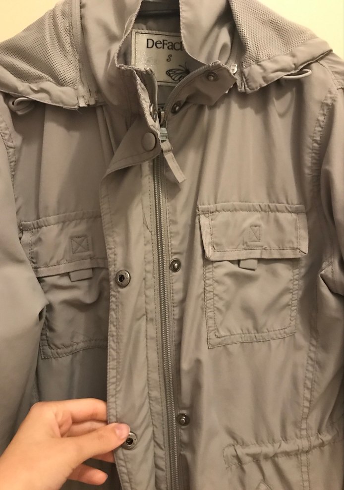 Gri Düğmeli Midi Kadın Ceket - Görsel 3