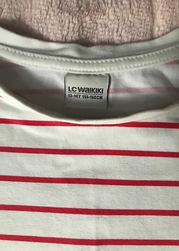 Kırmızı Çizgili Kız çocuk Tişört - Görsel 4