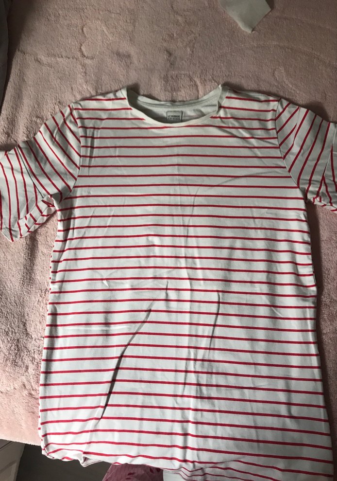 Kırmızı Çizgili Kız çocuk Tişört - Görsel 5