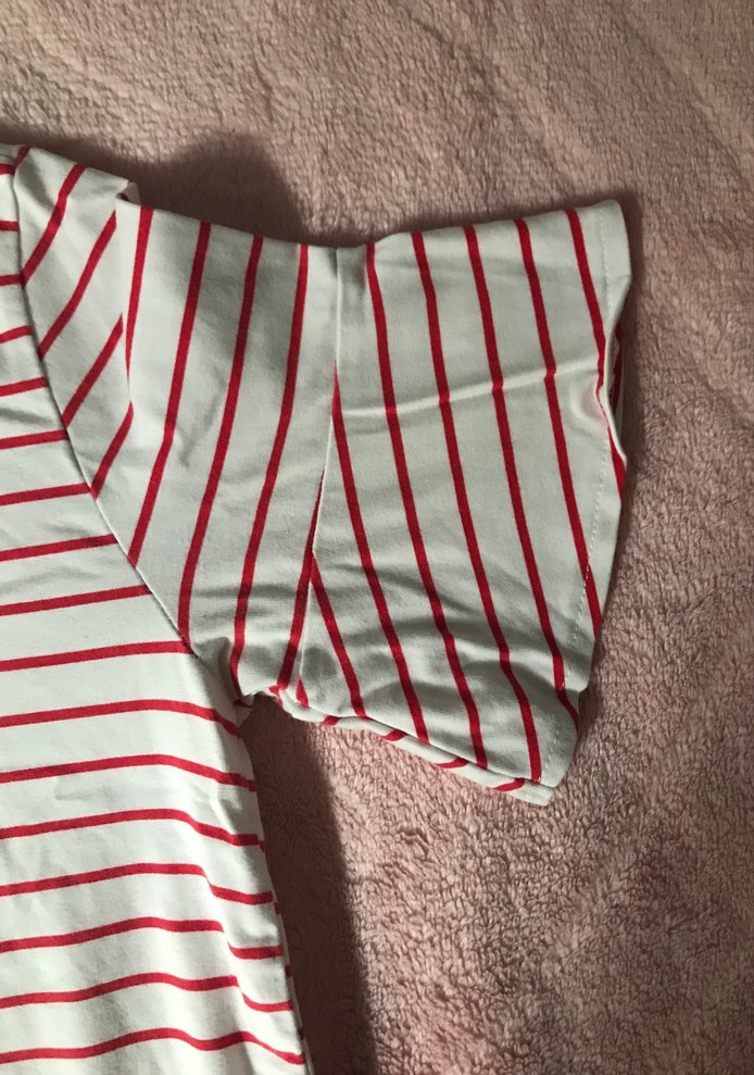 Kırmızı Çizgili Kız çocuk Tişört - Görsel 2