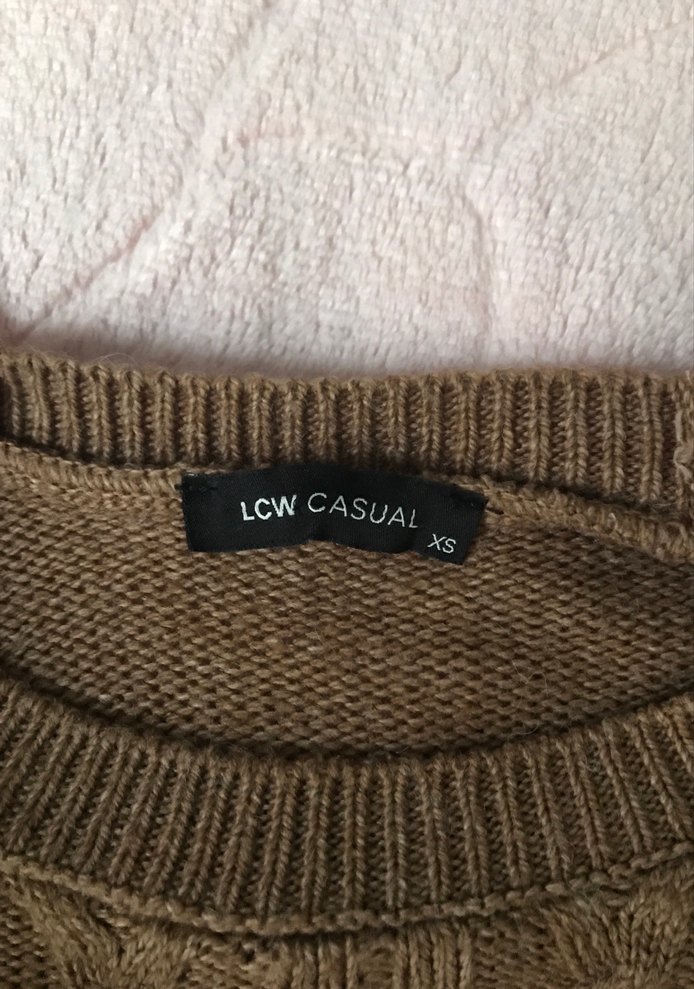 Kahverengi Örgü Kadın Kazak - Görsel 3