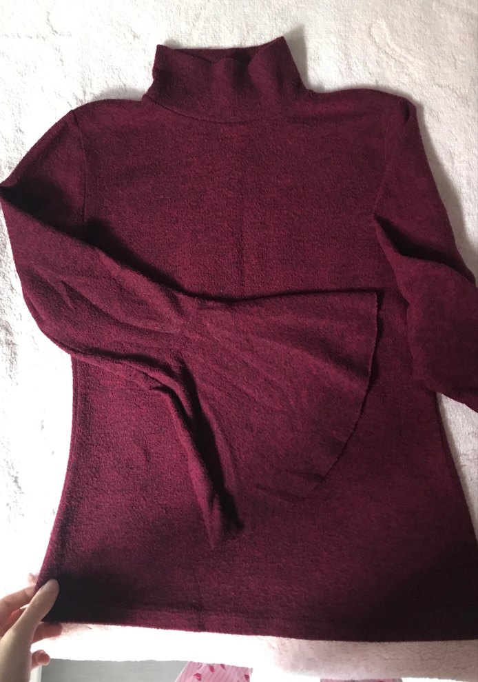 Bordo Balıkçı Yaka Kadın Triko Kazak - Görsel 3