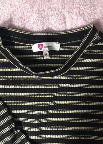 Kadın Çizgili Triko Uzun Kollu Tişört - Görsel 3