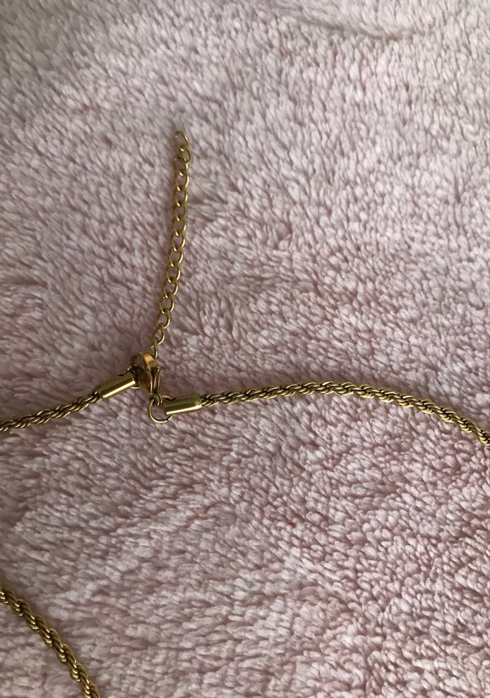 Uzun Zincir Detaylı Altın Rengi Kadın Kolye - Görsel 3