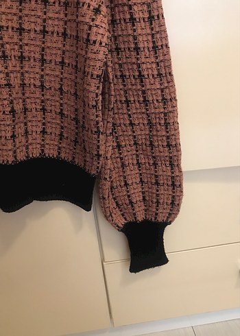 Kadın Kahverengi Örgü Kazak - Görsel 5