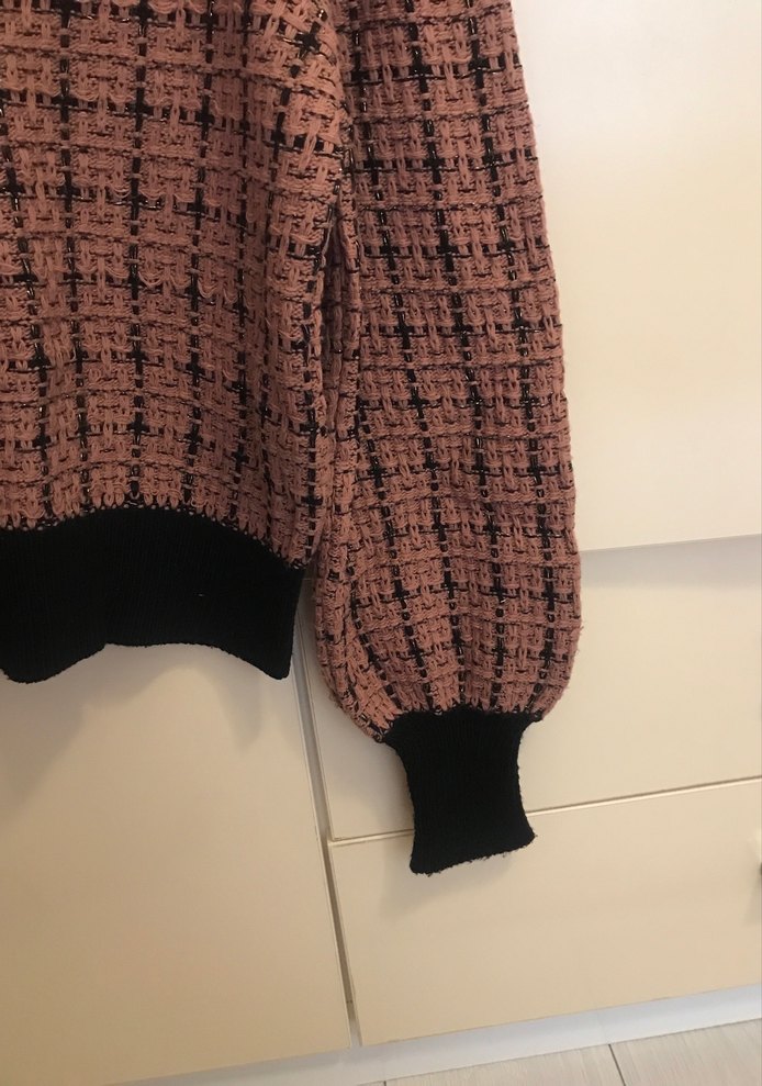 Kadın Kahverengi Örgü Kazak - Görsel 5