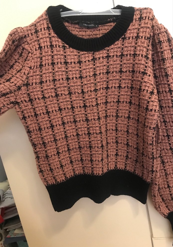 Kadın Kahverengi Örgü Kazak - Görsel 4
