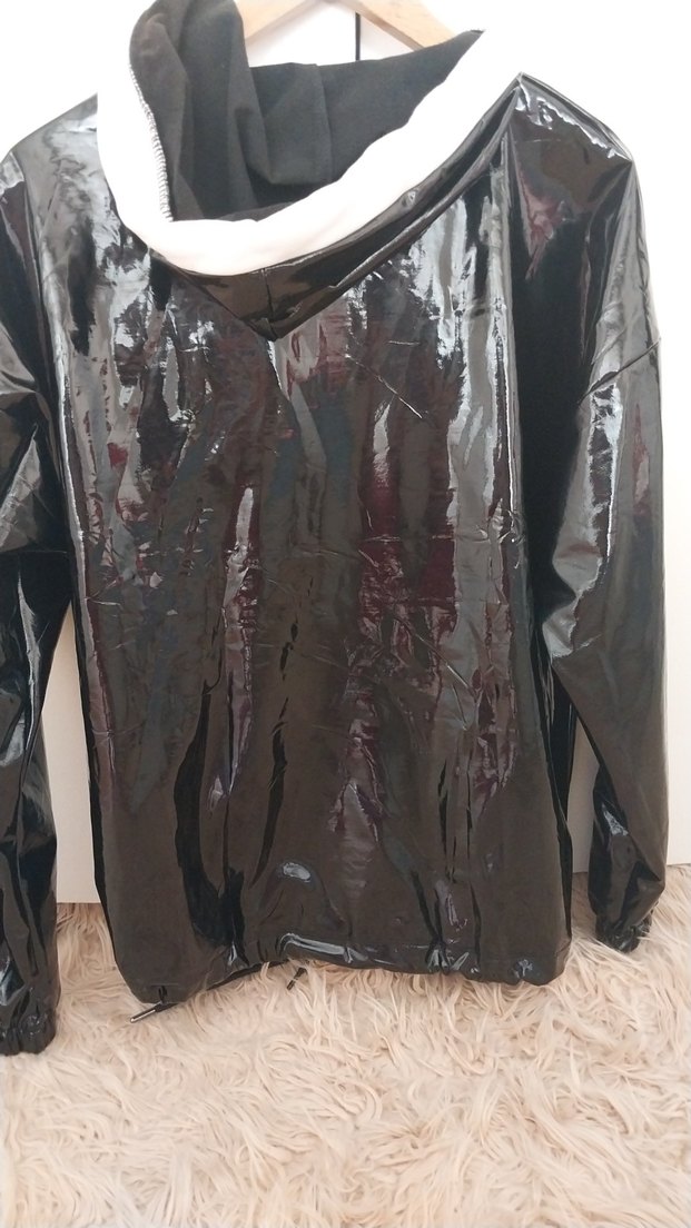 Parlak Deri Fermuarlı Kadın Ceket SIGNET MARKA - Görsel 3