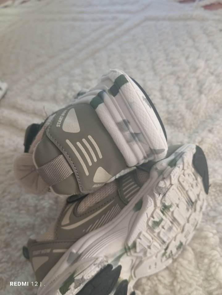 Gri Erkek Çocuk Spor Ayakkabı Velcro - Görsel 5