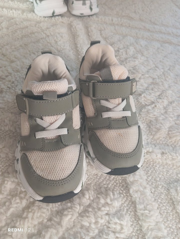 Gri Erkek Çocuk Spor Ayakkabı Velcro - Görsel 2