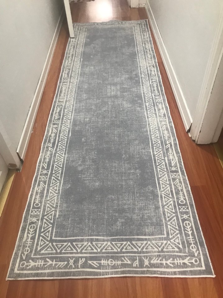 Gri Desensiz Geleneksel Halı 80*200 - Görsel 3