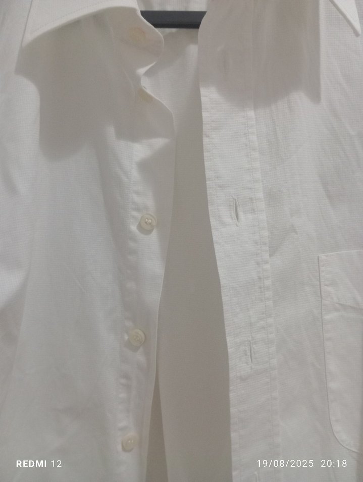 Erkek Beyaz Keten Uzun Kollu Gömlek - Görsel 4
