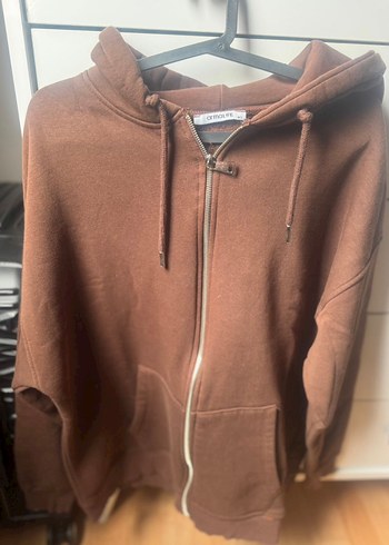 Kahverengi Fermuarlı Kadın Sweatshirt