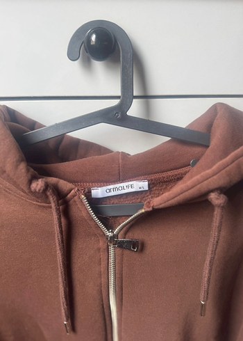 Armalife Kahverengi Fermuarlı Kadın Sweatshirt