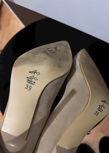 Bej Süet Stiletto Topuklu Kadın Ayakkabı - Görsel 3