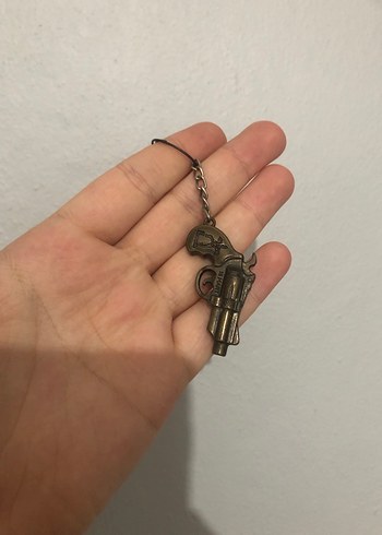 Vintage Altın Kaplama Tabanca Anahtarlık
