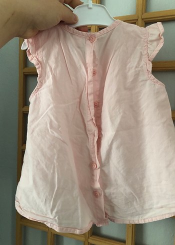 Kız Çocuk Pembe Dantel Detaylı Kolsuz gömlek2 - Görsel 3