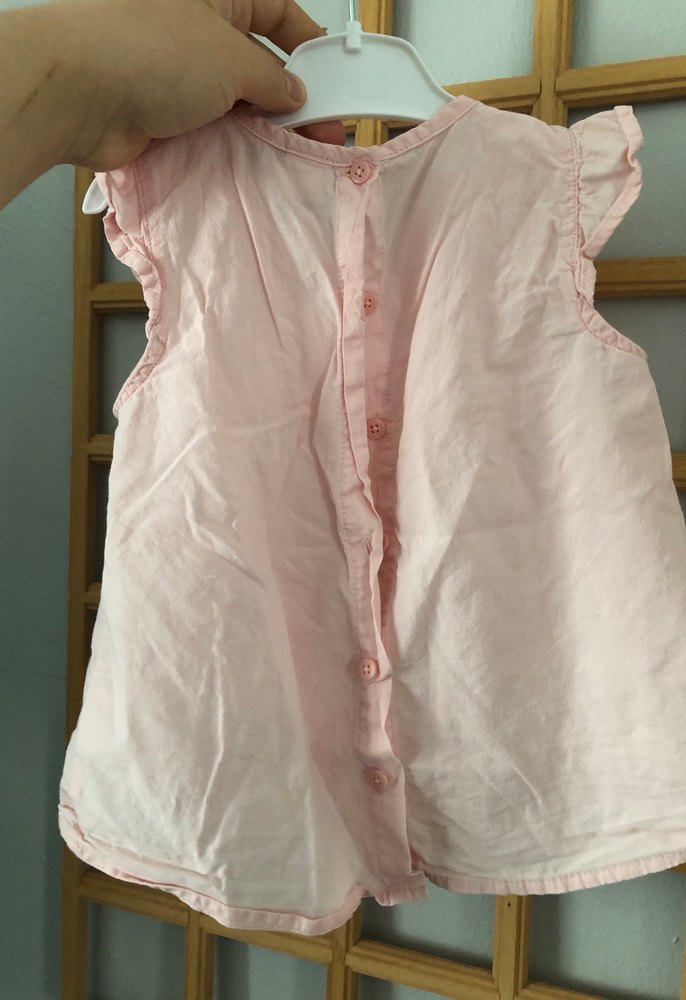 Kız Çocuk Pembe Dantel Detaylı Kolsuz gömlek2 - Görsel 3