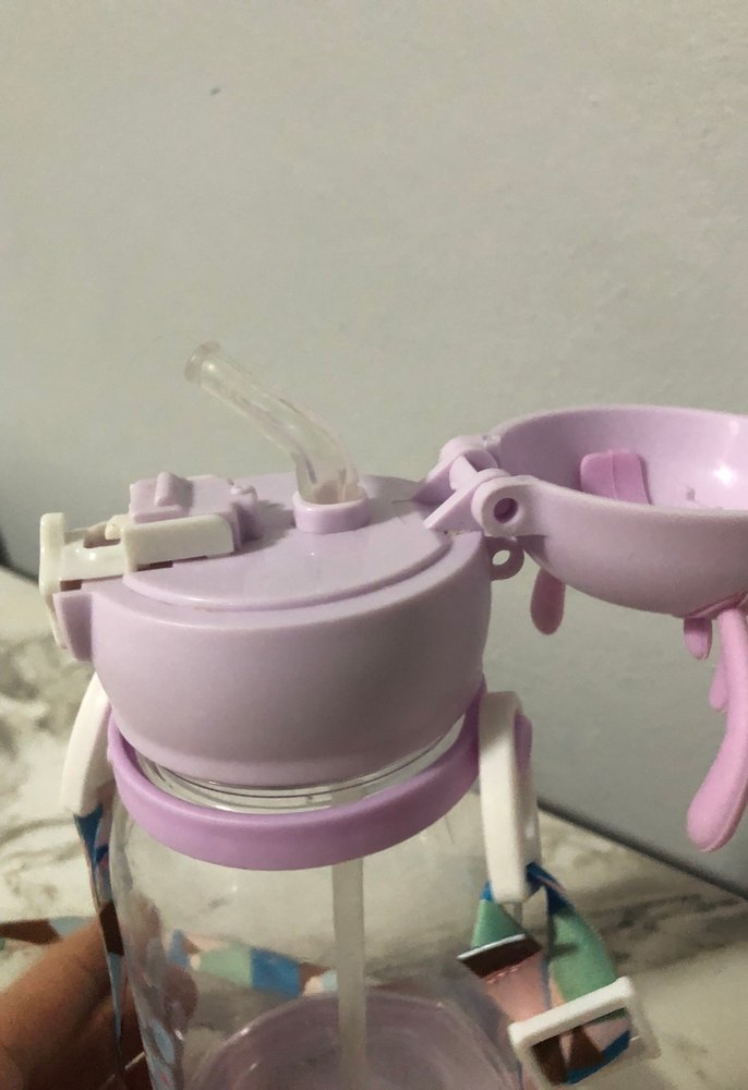 Pembe Çocuk Termos Şişe Boynuzlu Kapaklı - Görsel 2