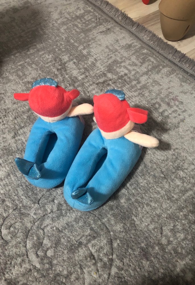 Renkli Deniz Kızı Peluş panduf - Görsel 3