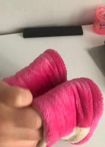 Kız Çocuk Pembe Nakışlı Sıcak Ev Terliği - Görsel 6