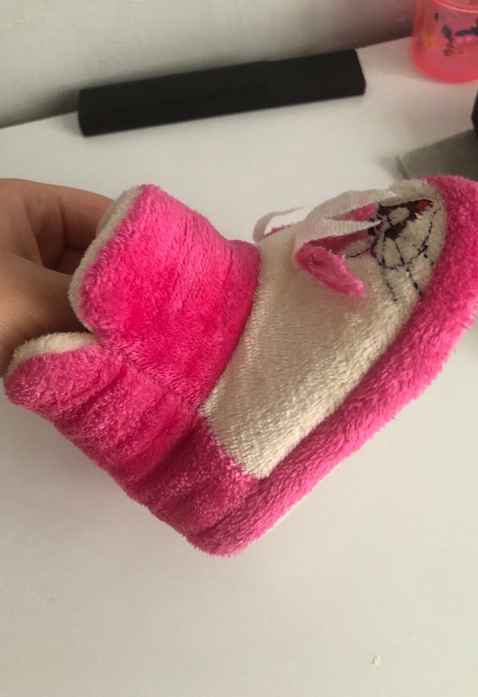 Kız Çocuk Pembe Nakışlı Sıcak Ev Terliği - Görsel 4