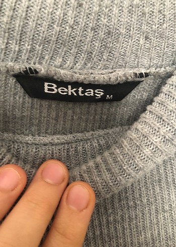 Gri Yünlü Yüksek Yakalı erkek kazak - Görsel 3