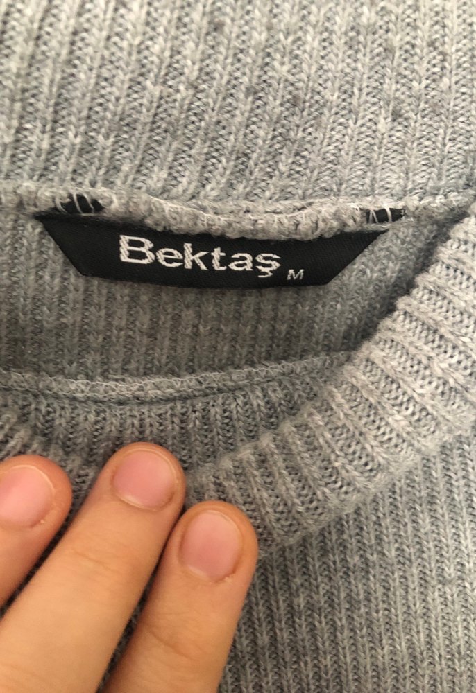 Gri Yünlü Yüksek Yakalı erkek kazak - Görsel 3
