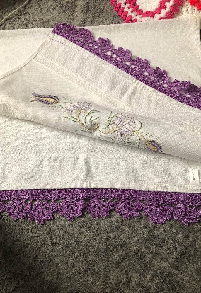 Mor Nakışlı Havlu - Görsel 2