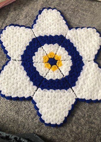 Renkli Çiçek Desenli El Yapımı Örgü lif - Görsel 3