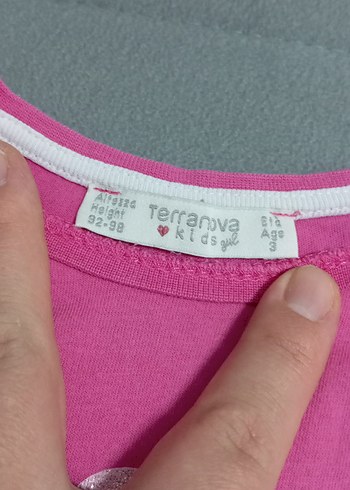 Pembe Kız Çocuk Kısa Kollu Baskılı Tişört - Görsel 3