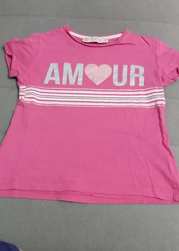 Pembe Kız Çocuk Kısa Kollu Baskılı Tişört - Görsel 2