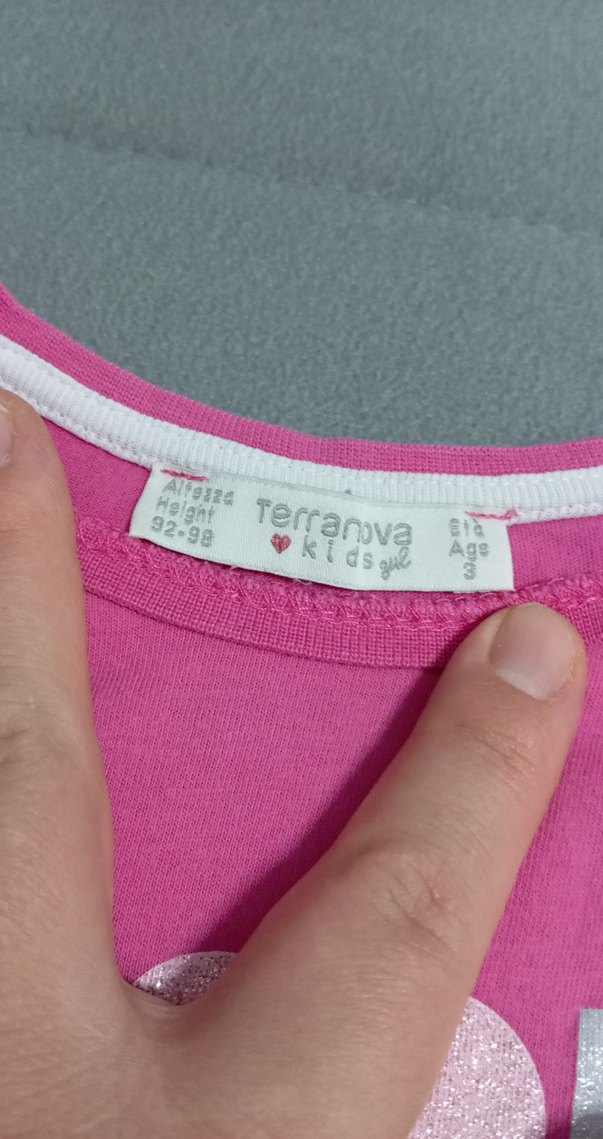 Pembe Kız Çocuk Kısa Kollu Baskılı Tişört - Görsel 3