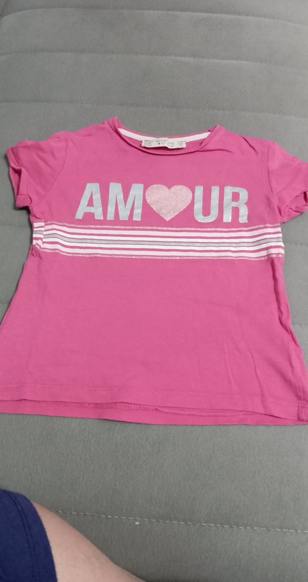 Pembe Kız Çocuk Kısa Kollu Baskılı Tişört - Görsel 2