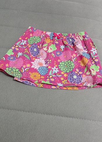 Renkli Çiçek Desenli Kız Çocuk Etek - Görsel 2