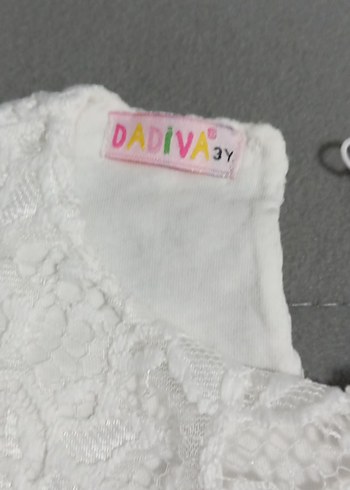 Kız Çocuk Beyaz Dantel İşlemeli Elbise - Görsel 4