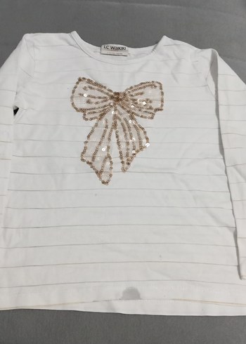 Kız Çocuk Beyaz Uzun Kollu Nakışlı Tişört - Görsel 2