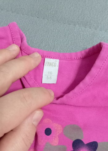 Kız Çocuk Pembe Uzun Kollu Baskılı Tişört - Görsel 4