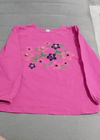 Kız Çocuk Pembe Uzun Kollu Baskılı Tişört - Görsel 2